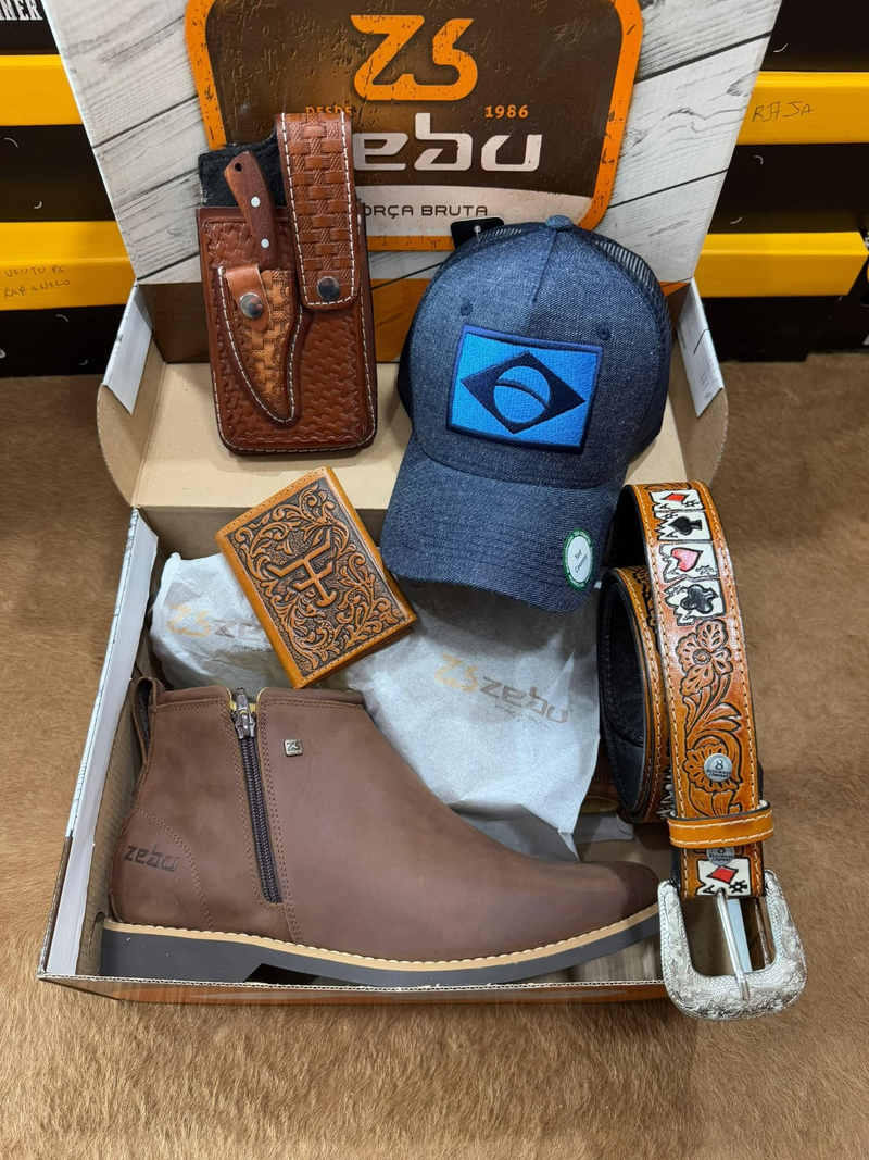 Kit Cowboy Clássico: Boné de Boiadeiro e Acessórios