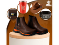 Kit Bota Masculina Adventure em Couro Legítimo e Palmilha Ortopédica +BRINDES: Chapéu, Cinto, Carteira e Copo