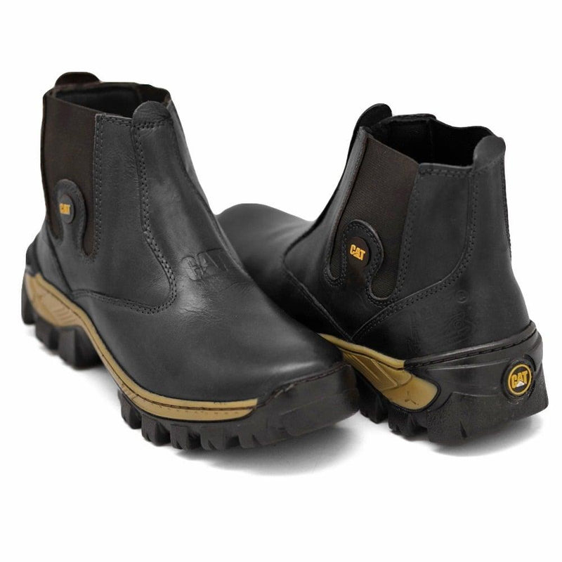 Botina Caterpillar Preto Liso S01