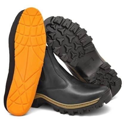 Botina Caterpillar Preto Liso S01