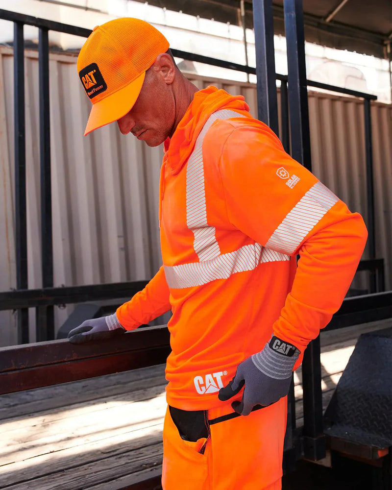 CAMISETA DE MANGA LONGA COM CAPUZ ANSI HI-VIS UPF MASCULINA