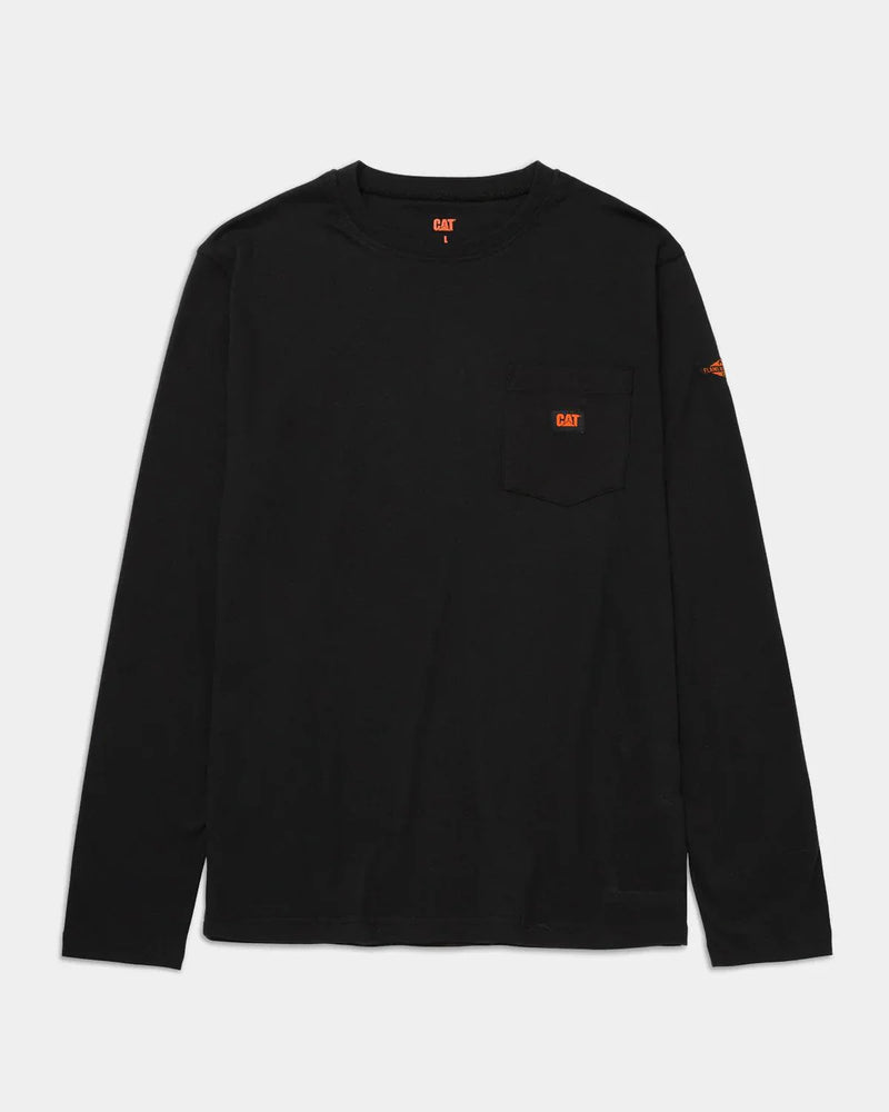 CAMISETA DE MANGA LONGA COM BOLSO E LOGO FR PARA HOMEM