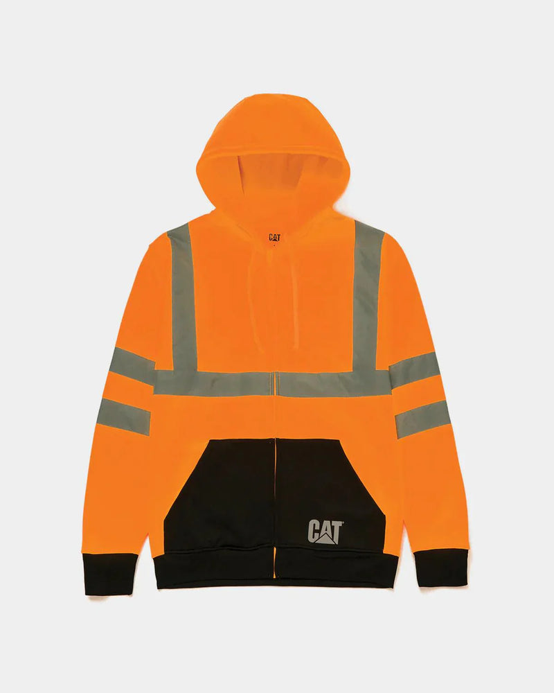 MOLETOM COM CAPUZ COLORBLOCK DE ZIPER COMPLETO EM ALTA VISIBILIDADE PARA HOMENS