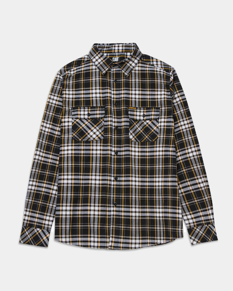 CAMISA DE TRABALHO MASCULINA DE MANCHAS XADREZ DE MANGA LONGA