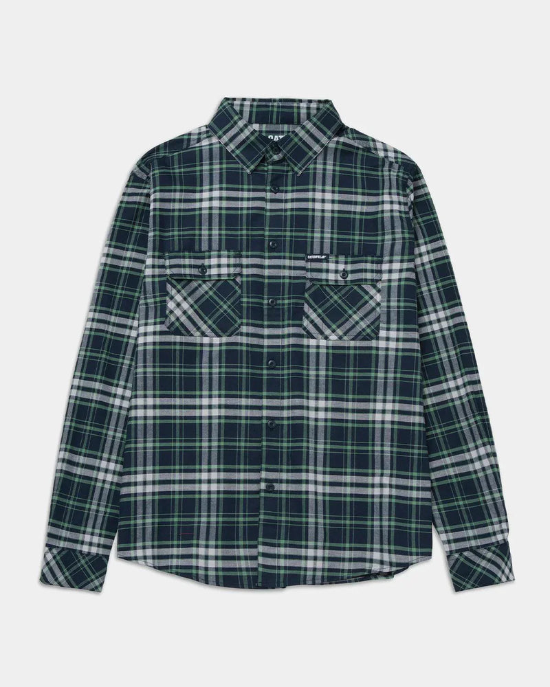CAMISA DE TRABALHO MASCULINA DE MANCHAS XADREZ DE MANGA LONGA