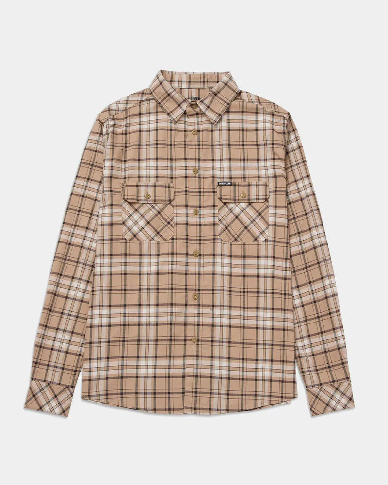 CAMISA DE TRABALHO MASCULINA DE MANCHAS XADREZ DE MANGA LONGA