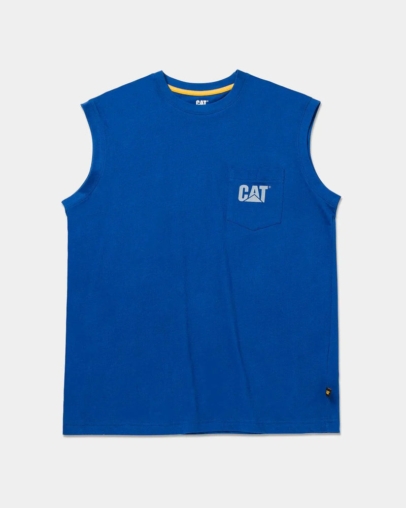 CAMISETA SEM MANGAS COM BOLSO MASCULINA