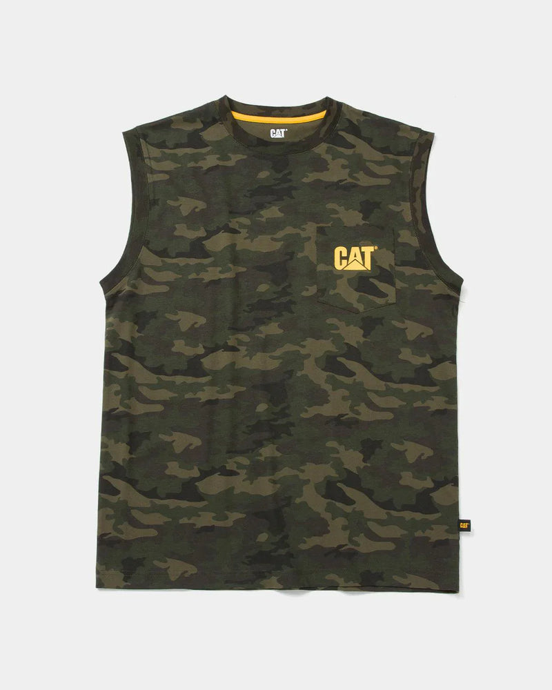 CAMISETA SEM MANGAS COM BOLSO MASCULINA