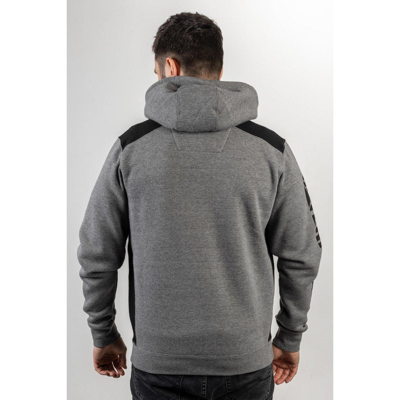 Moletom com Capuz Logo Panel Cinza Escuro Mescla