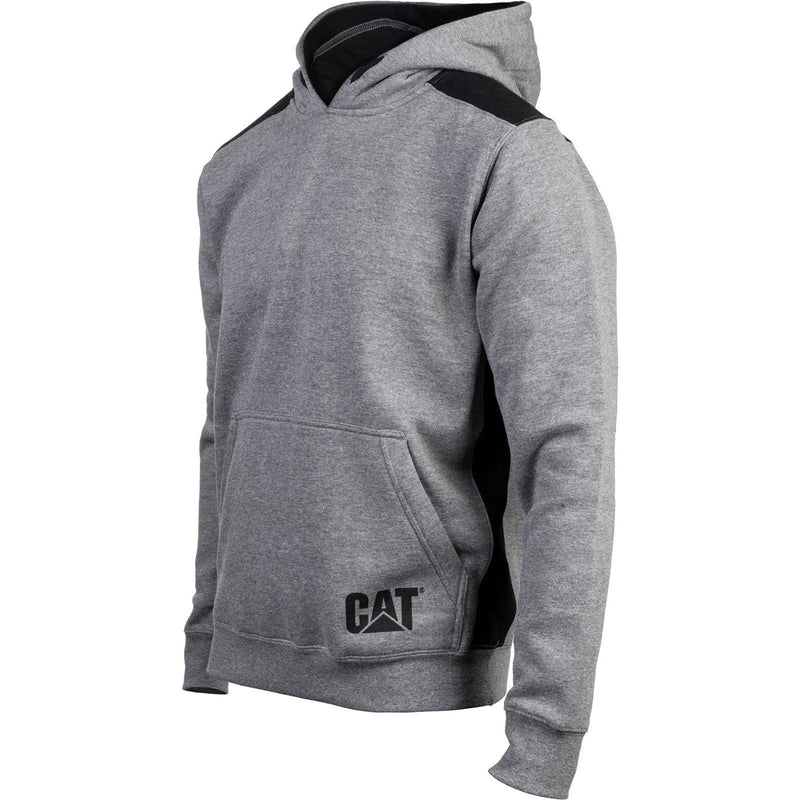 Moletom com Capuz Logo Panel Cinza Escuro Mescla