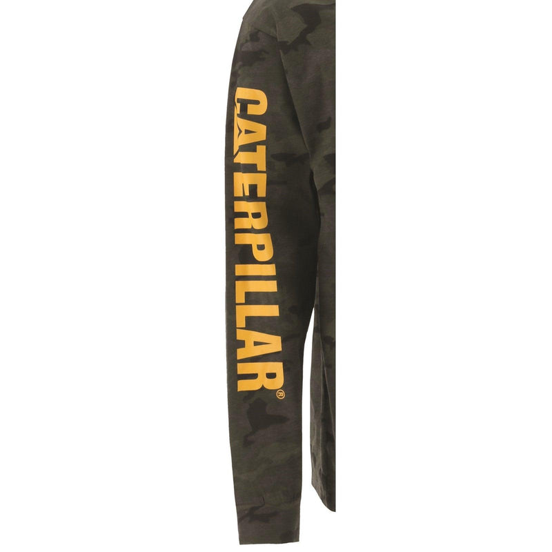 Camiseta de Manga Longa com Banner de Marca - Camuflagem Noturna