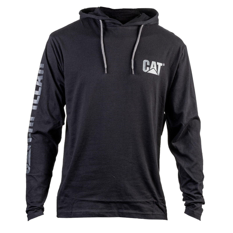 Camiseta de Manga Longa com Capuz Preta