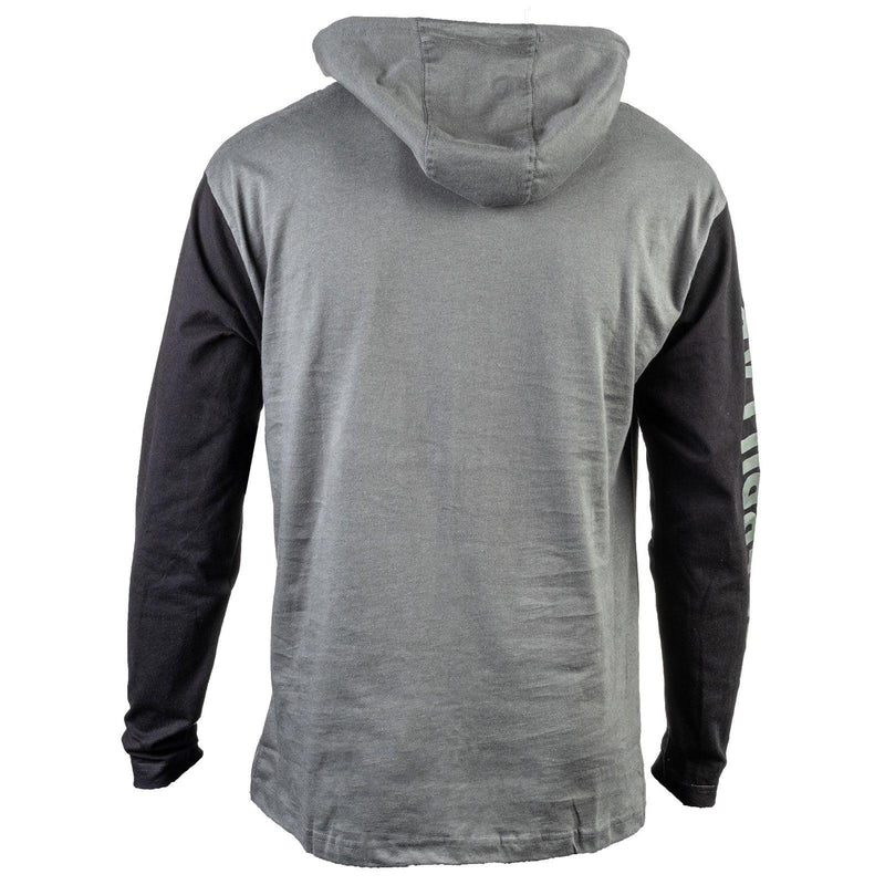 Camiseta de Manga Longa com Capuz Cinza