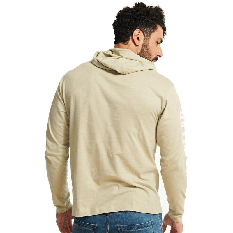Camiseta de Manga Longa com Capuz Branca