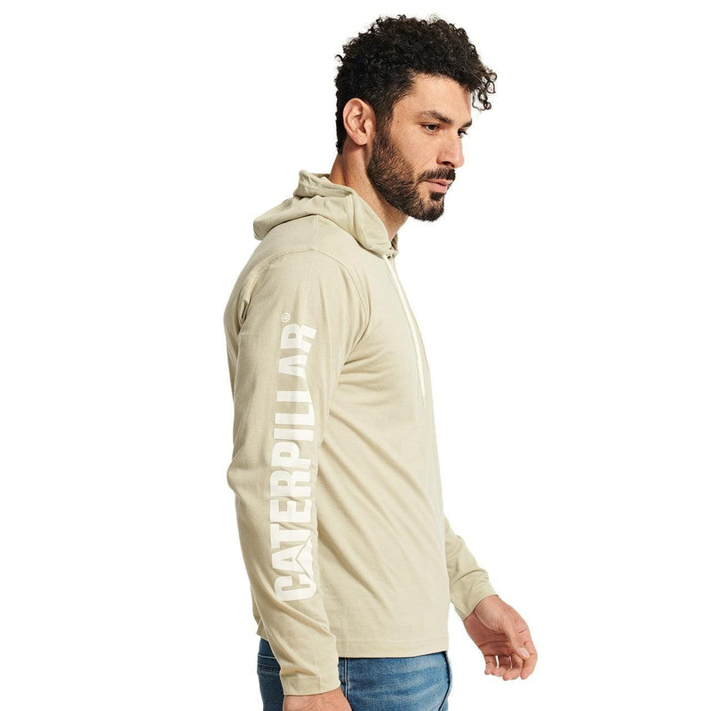 Camiseta de Manga Longa com Capuz Branca