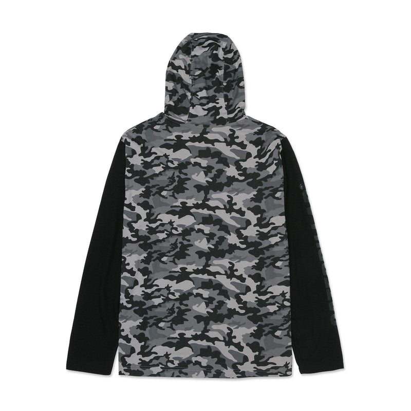 Camiseta de Manga Longa com Capuz Camuflada
