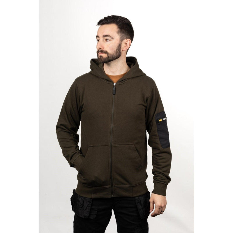 Moletom com Zíper Completo Loopback Verde Escuro