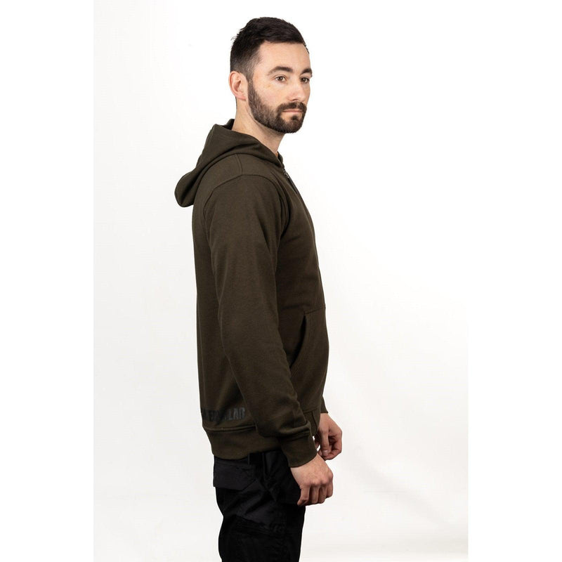 Moletom com Zíper Completo Loopback Verde Escuro