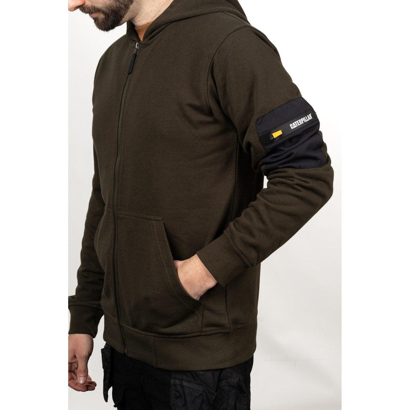 Moletom com Zíper Completo Loopback Verde Escuro
