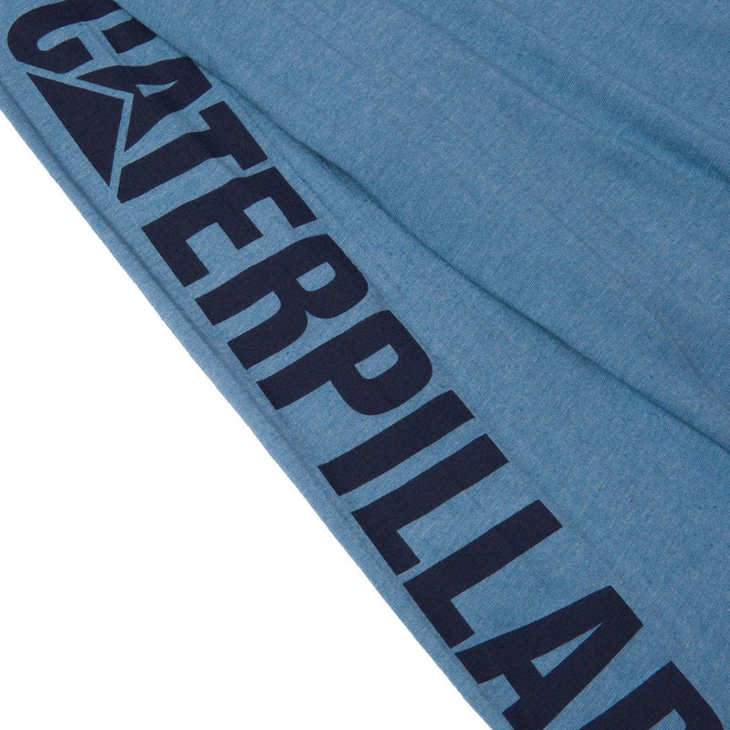 Camiseta de Manga Longa com Banner de Marca Azul