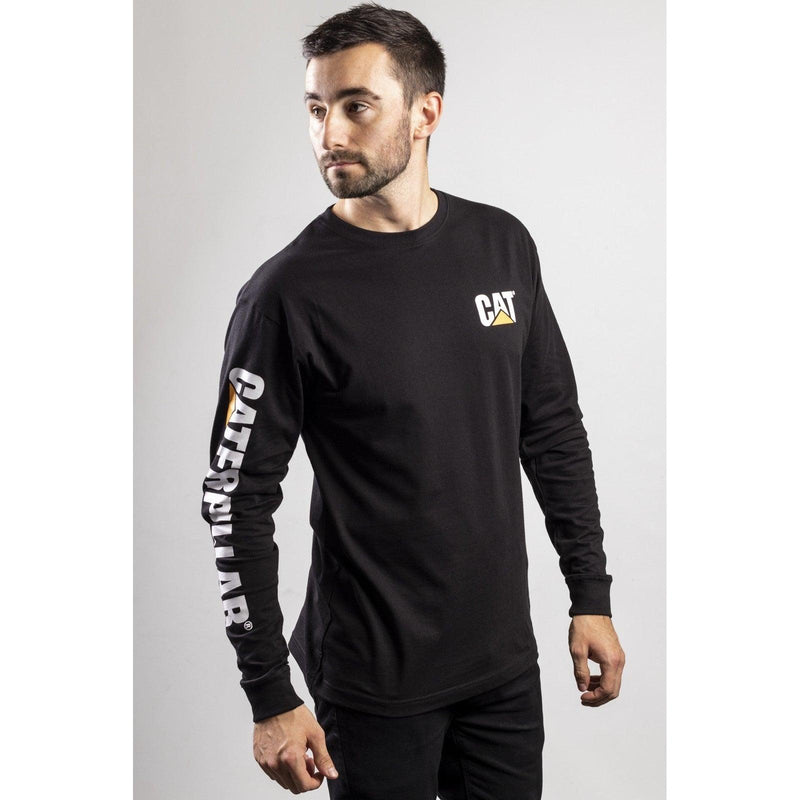 Camiseta de Manga Longa com Banner de Marca - Preta