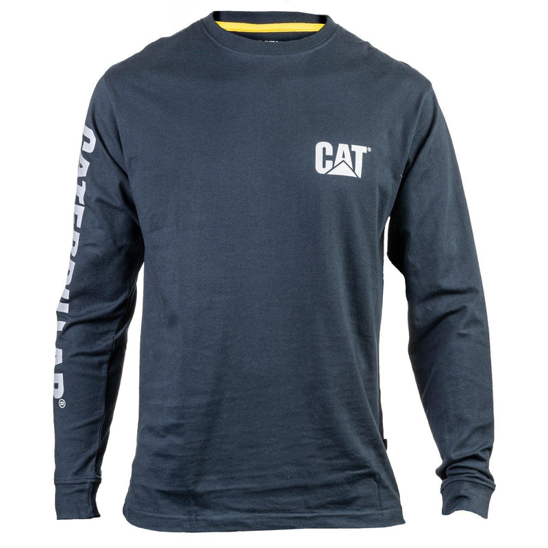 Camiseta de Manga Longa com Estampa de Marca  Marinho Escuro