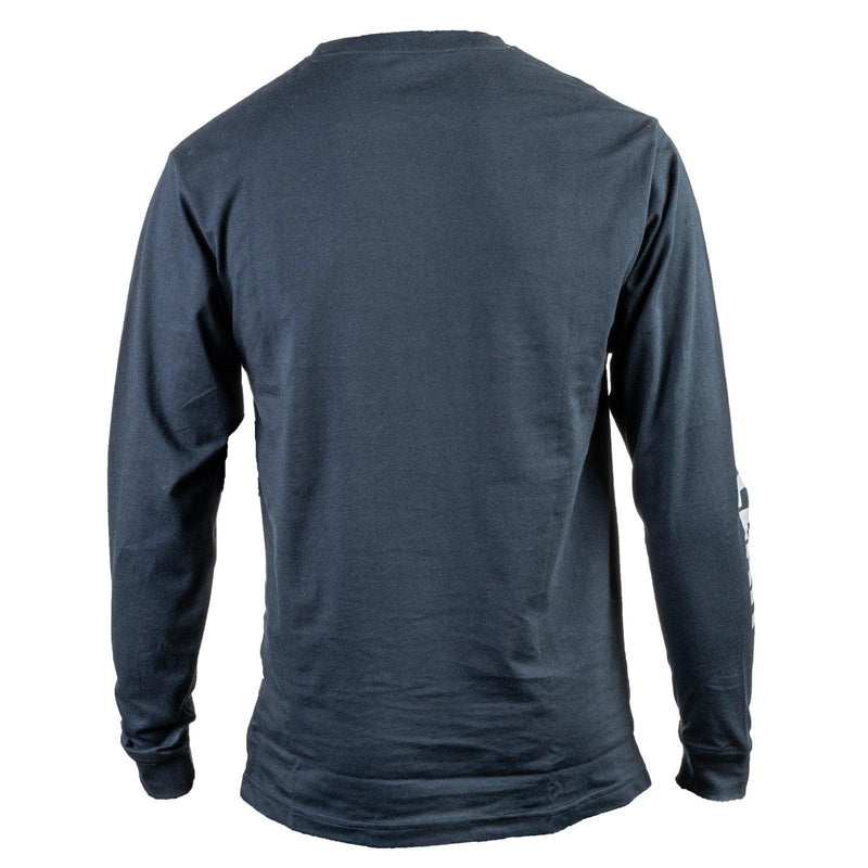 Camiseta de Manga Longa com Estampa de Marca  Marinho Escuro