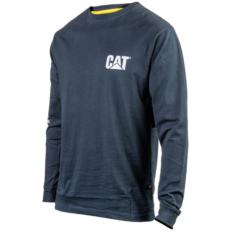 Camiseta de Manga Longa com Estampa de Marca  Marinho Escuro