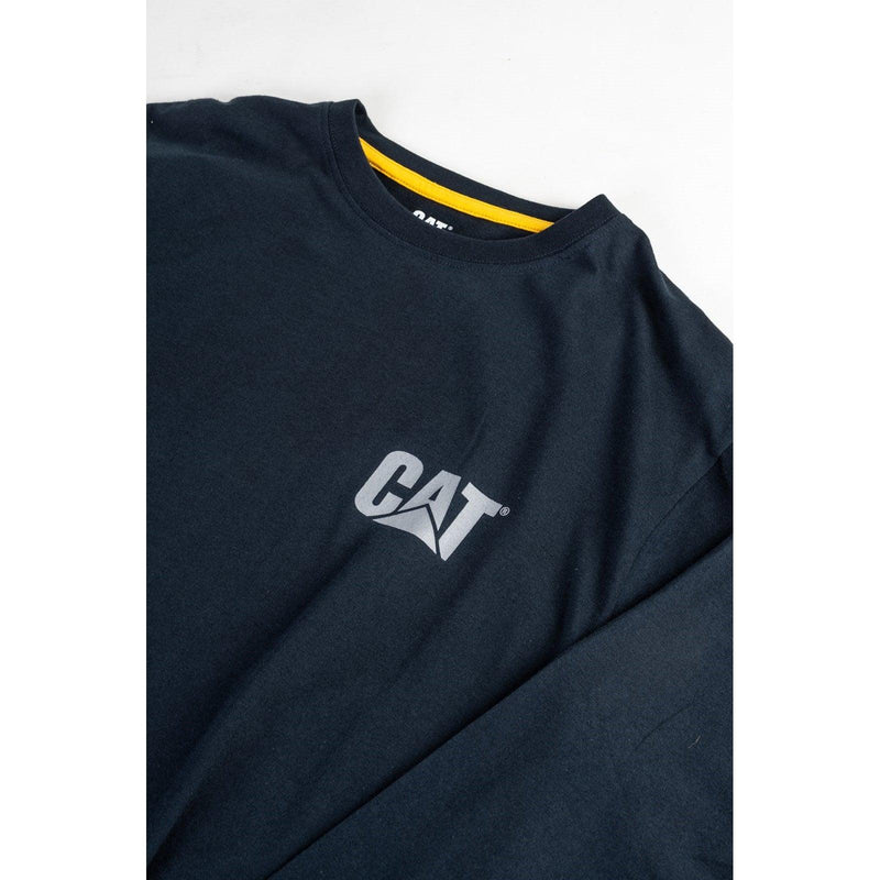Camiseta de Manga Longa com Estampa de Marca  Marinho Escuro
