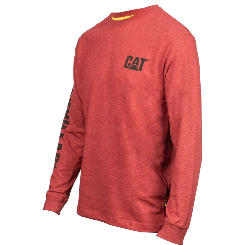 Camiseta de Manga Longa com Banner de Marca Vermelha